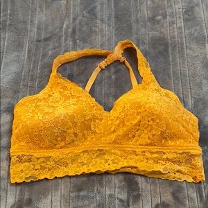 2X bralette lace with pads yellow